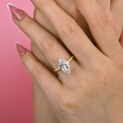 Majestic Bloom 3.0 Carat Marquise Cut Engagement Ring in Sterling Silver