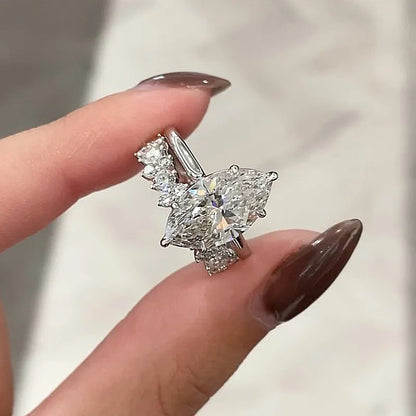 Pure Devotion 4.0ct Marquise Cut Wedding Set in Sterling Silver