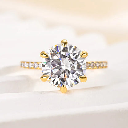 Majestic Bloom 5.0 Carat Round Cut Engagement Ring in Sterling Silver