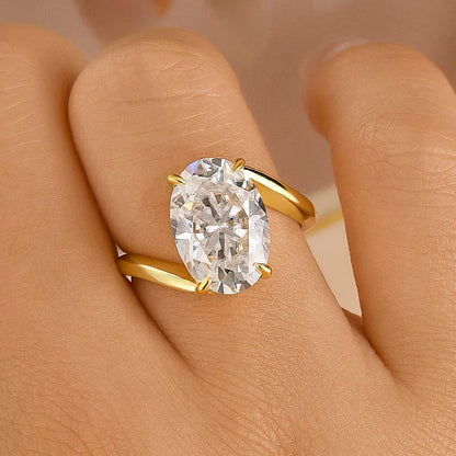 Moonlit Oath 2.0 Carat Oval Cut Engagement Ring in Sterling Silver