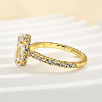 Celestial Charm 4.5ct Oval Cut Engagement Ring for Women in Sterling Silver