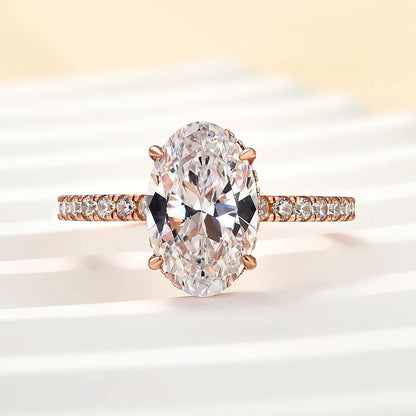 Celestial Charm 4.5ct Oval Cut Engagement Ring for Women in Sterling Silver