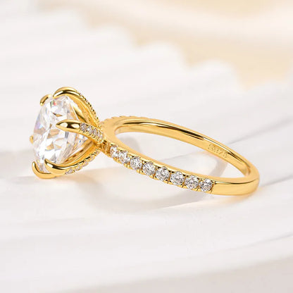 Regal Whisper 3.0 Carat Round Cut Engagement Ring in Sterling Silver
