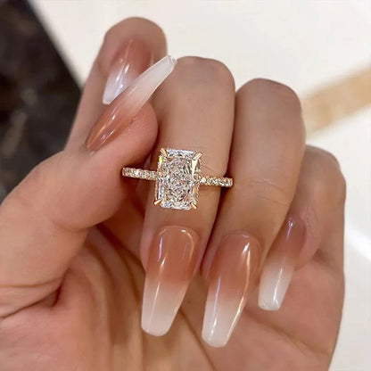 Dazzling Union 3.5ct Radiant Cut Engagement Ring for Women in Sterling Silver