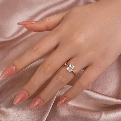Dazzling Union 3.5ct Radiant Cut Engagement Ring in Sterling Silver