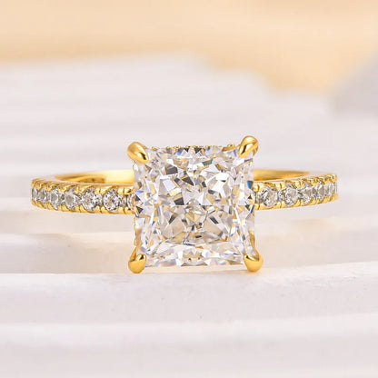 Royal Gleam 1.0 Carat Princess Cut Engagement Ring in Sterling Silver