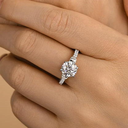 Grand Splendor 3.0ct Round Cut Engagement Ring for Women in Sterling Silver
