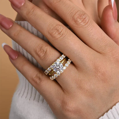 Pearlcrest Vow 2.0ct Round Cut Wedding Set in Sterling Silver