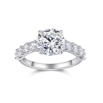 Timeless Sparkle 3CT Round Moissanite Solitaire Ring in Sterling Silver 925