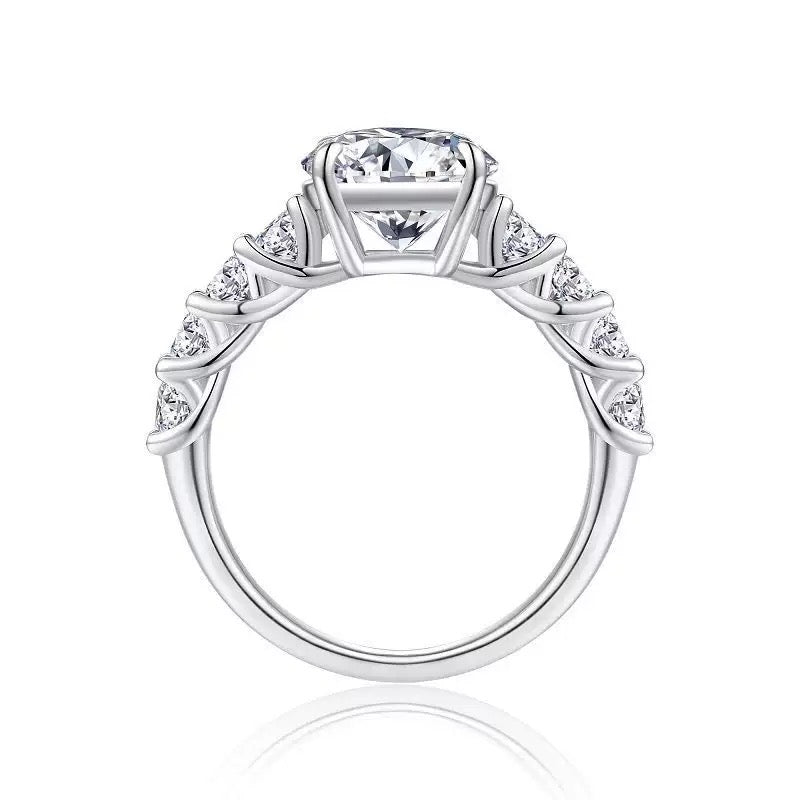 Timeless Sparkle 3CT Round Moissanite Solitaire Ring in Sterling Silver 925