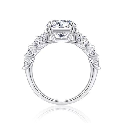 Timeless Sparkle 3CT Round Moissanite Solitaire Ring in Sterling Silver 925