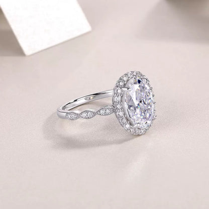 Moonlit Oval 4.5CT Moissanite Solitaire Ring in Sterling Silver 925