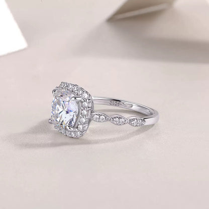 Gorgeous Asscher 3CT Moissanite Solitaire Ring in Sterling Silver 925