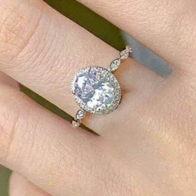 Moonlit Oval 4.5CT Moissanite Solitaire Ring in Sterling Silver 925