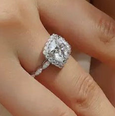 Gorgeous Asscher 3CT Moissanite Solitaire Ring in Sterling Silver 925