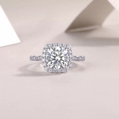 Gorgeous Asscher 3CT Moissanite Solitaire Ring in Sterling Silver 925