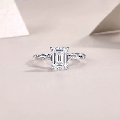 Lightchaser 4CT Radiant-Cut Moissanite Ring in Sterling Silver 925