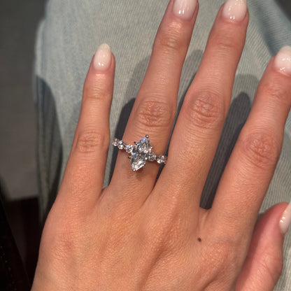 Regal 1.5ct Marquise Cut Engagement Ring for Women in Sterling Silver