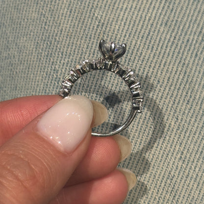 Regal 1.5ct Marquise Cut Engagement Ring for Women in Sterling Silver