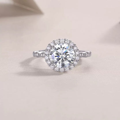 Stellar Spark 3CT Round Moissanite Ring in Sterling Silver 925