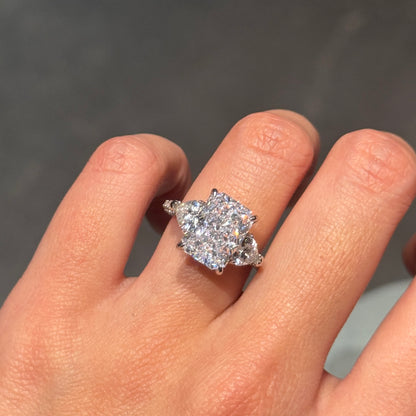 Opulent Spark 5.0 Carat Radiant Cut Engagement Ring in Sterling Silver