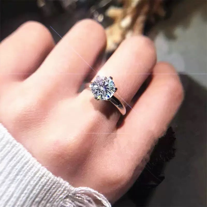 Timeless Radiance 2CT Round Moissanite Solitaire Ring in Sterling Silver 925