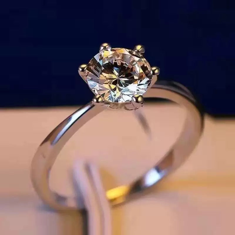 Timeless Radiance 2CT Round Moissanite Solitaire Ring in Sterling Silver 925