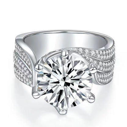 Regal 5.0ct Round cut Engagement Ring for Women in Sterling Silver