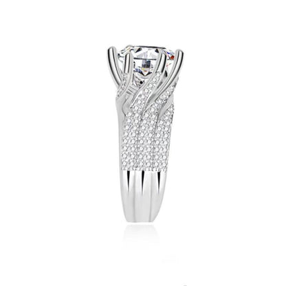 Regal 5.0ct Round cut Engagement Ring for Women in Sterling Silver