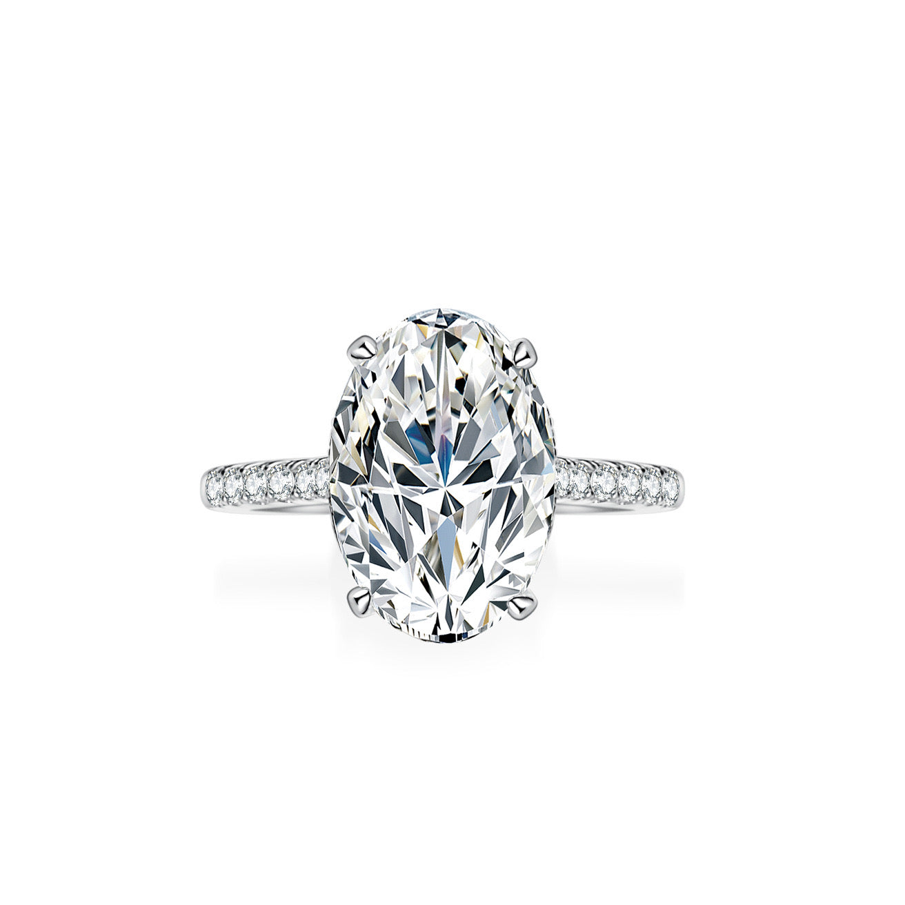 Regal 6.0ct Oval cut Engagement Ring for Women in Sterling Silver