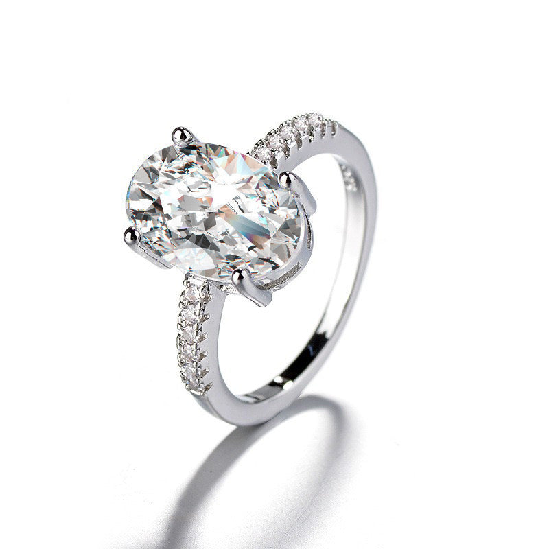 Regal 6.0ct Oval cut Engagement Ring for Women in Sterling Silver