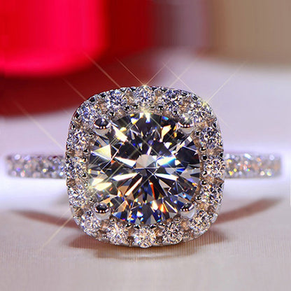 Gorgeous Asscher 3CT Moissanite Solitaire Ring in Sterling Silver 925