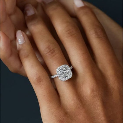 Gorgeous Asscher 3CT Moissanite Solitaire Ring in Sterling Silver 925