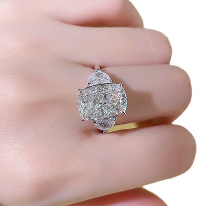 Regal 5.0ct Oval cut Engagement Ring for Women in Sterling Silver