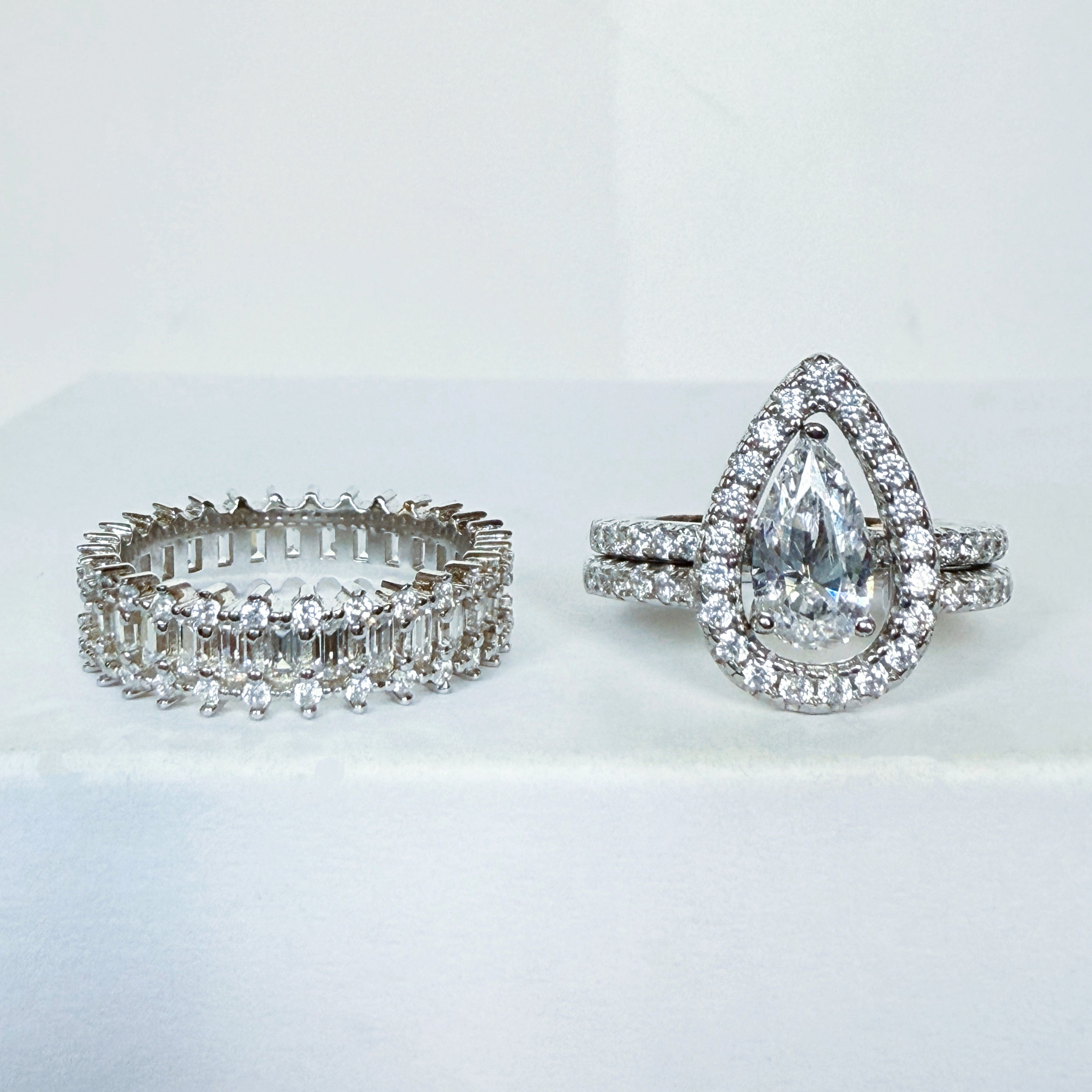 Stunning Marquise 1.5 Carat 3 - Piece Wedding Set in Sterling Silver
