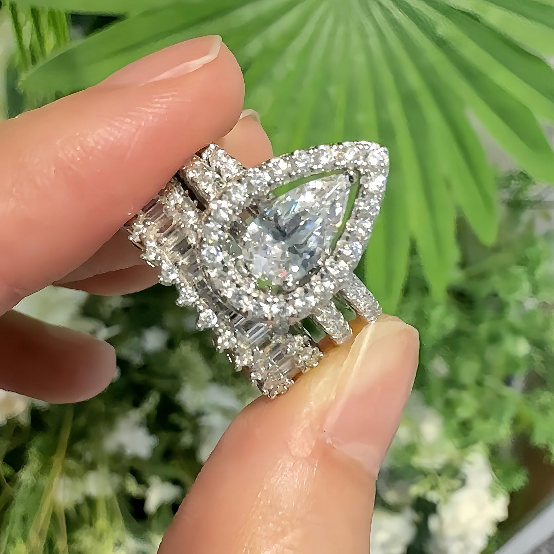 Stunning Marquise 1.5 Carat 3 - Piece Wedding Set in Sterling Silver