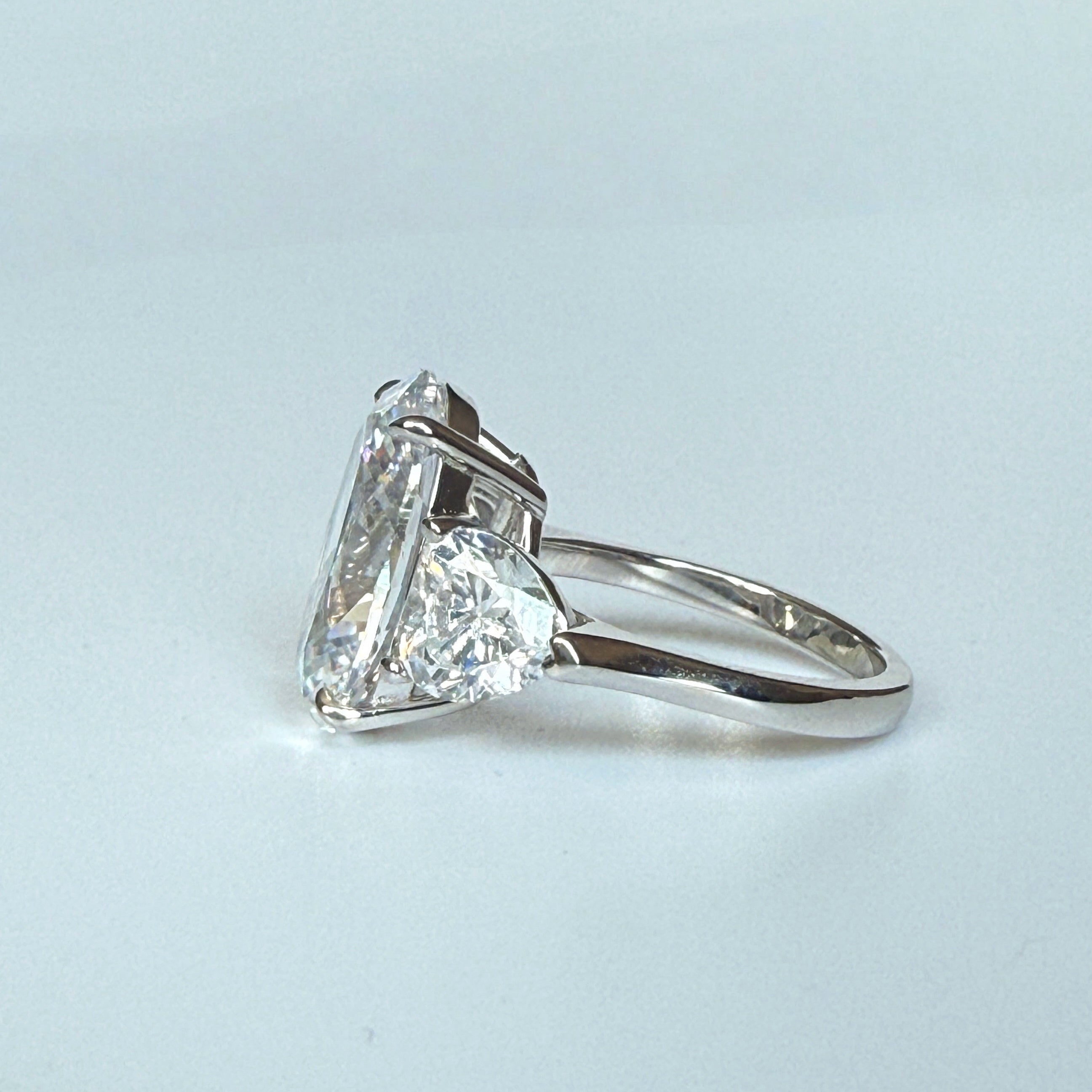 Luxe Splendor 6.0 Carat Oval Cut Engagement Ring in Sterling Silver