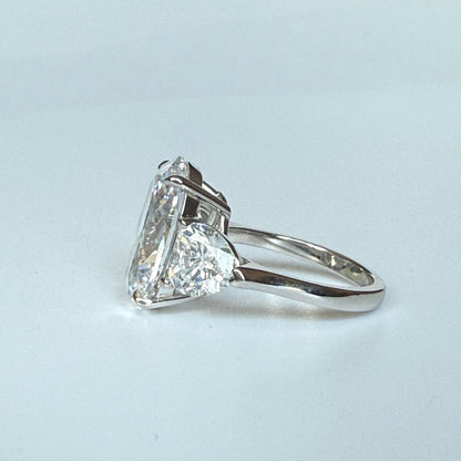 Luxe Splendor 6.0 Carat Oval Cut Engagement Ring in Sterling Silver