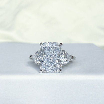 Opulent Spark 5.0 Carat Radiant Cut Engagement Ring in Sterling Silver