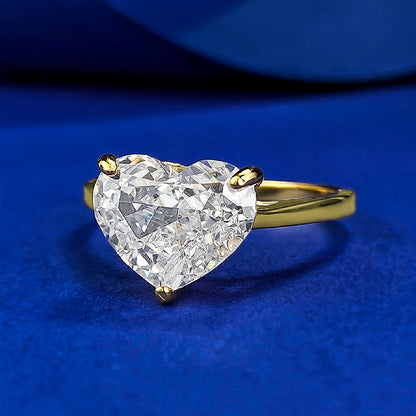 Romantic Radiance 3.0 Carat Heart Cut Engagement Ring in Sterling Silver