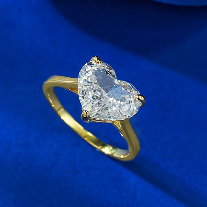 Romantic Radiance 3.0 Carat Heart Cut Engagement Ring in Sterling Silver