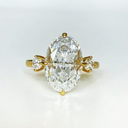 Eternal Glow 3.0 Carat Oval Cut Engagement Ring in Sterling Silver