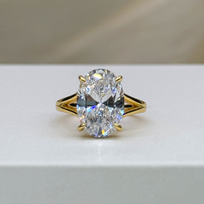 Everyday Poise 4Ct Oval Cut Simulated Diamond Engagement Ring in Yellow Gold Plated Silver