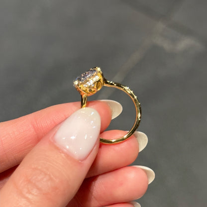 Everyday Poise 4Ct Oval Cut Simulated Diamond Engagement Ring in Yellow Gold Plated Silver