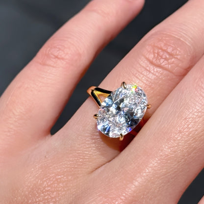 Everyday Poise 4Ct Oval Cut Simulated Diamond Engagement Ring in Yellow Gold Plated Silver