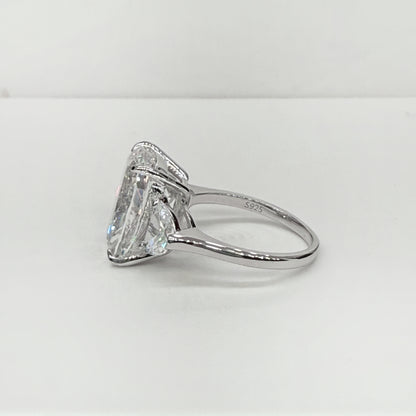 Crisp Brilliance 6Ct Radiant Cut Simulated Diamond Engagement Ring in White Gold Plated Silver