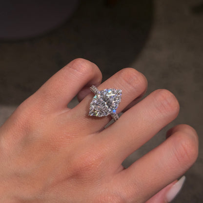 Refined Minimal 2Ct Marquise Cut Simulated Diamond Engagement Ring in White Gold Plated Silver