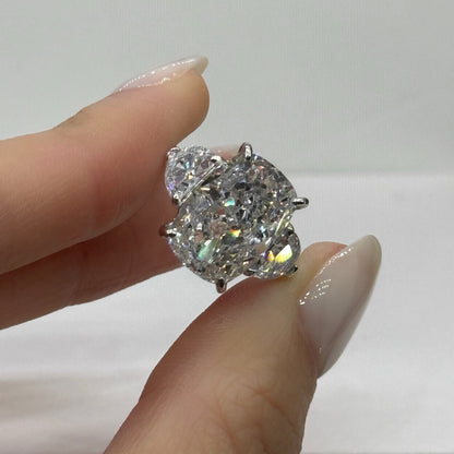 Crisp Brilliance 6Ct Radiant Cut Simulated Diamond Engagement Ring in White Gold Plated Silver