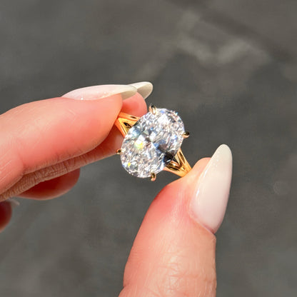 Everyday Poise 4Ct Oval Cut Simulated Diamond Engagement Ring in Yellow Gold Plated Silver