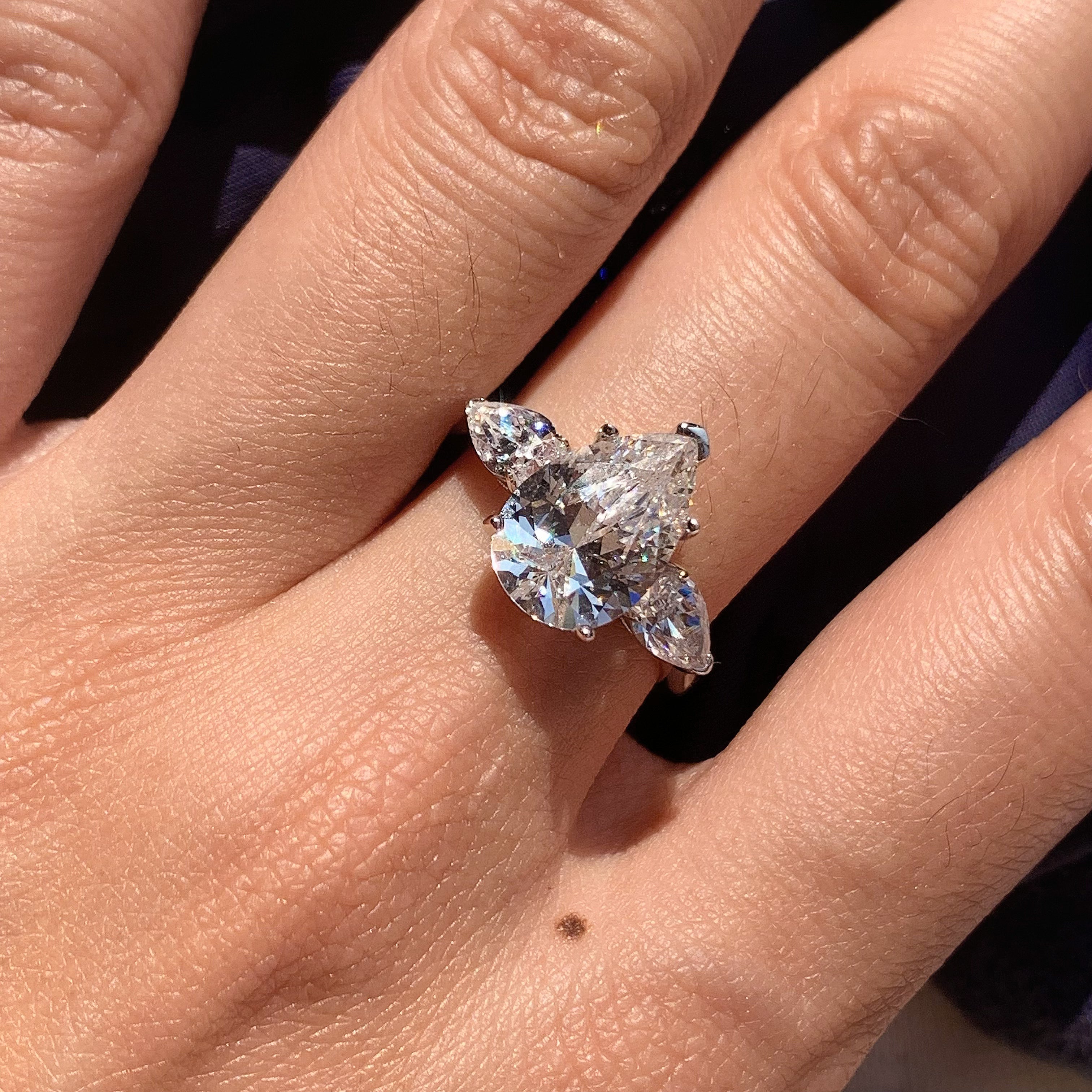 Regal 7.0 Carat Pear Cut Engagement Ring for Women in Sterling Silver